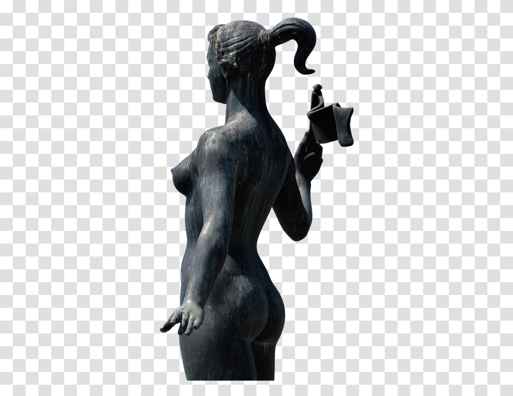 Woman Statue Naked Breast Bosom Sculpture Figure Statue, Horse, Mammal, Animal Transparent Png