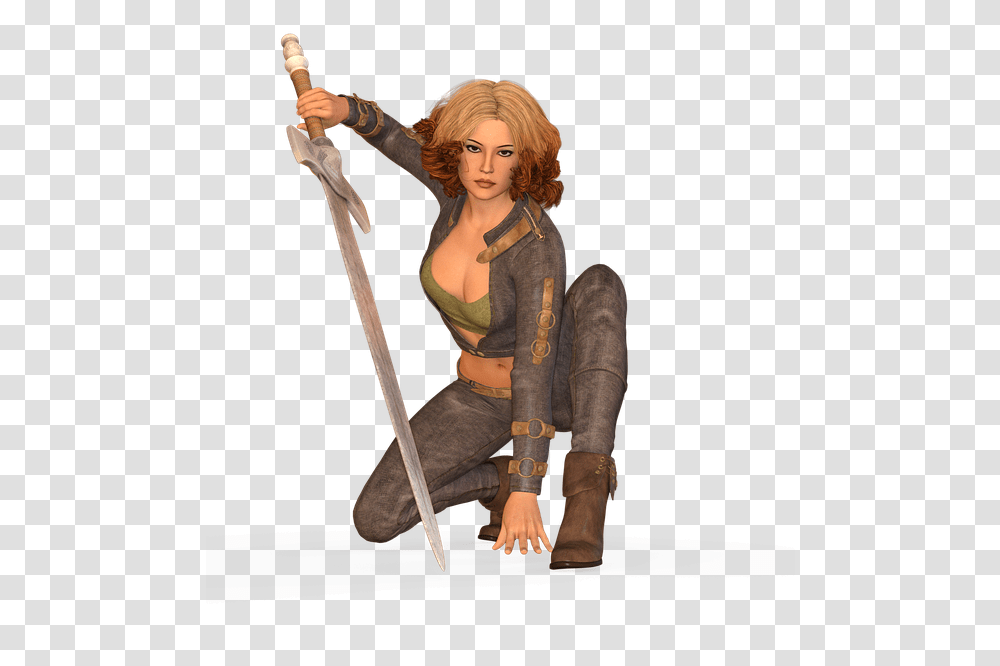 Woman Sword Amazone Warrior Heroine Fantasy Action Figure, Costume, Person, Weapon Transparent Png