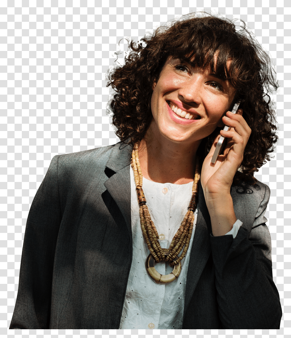 Woman Talking On Phone Transparent Png