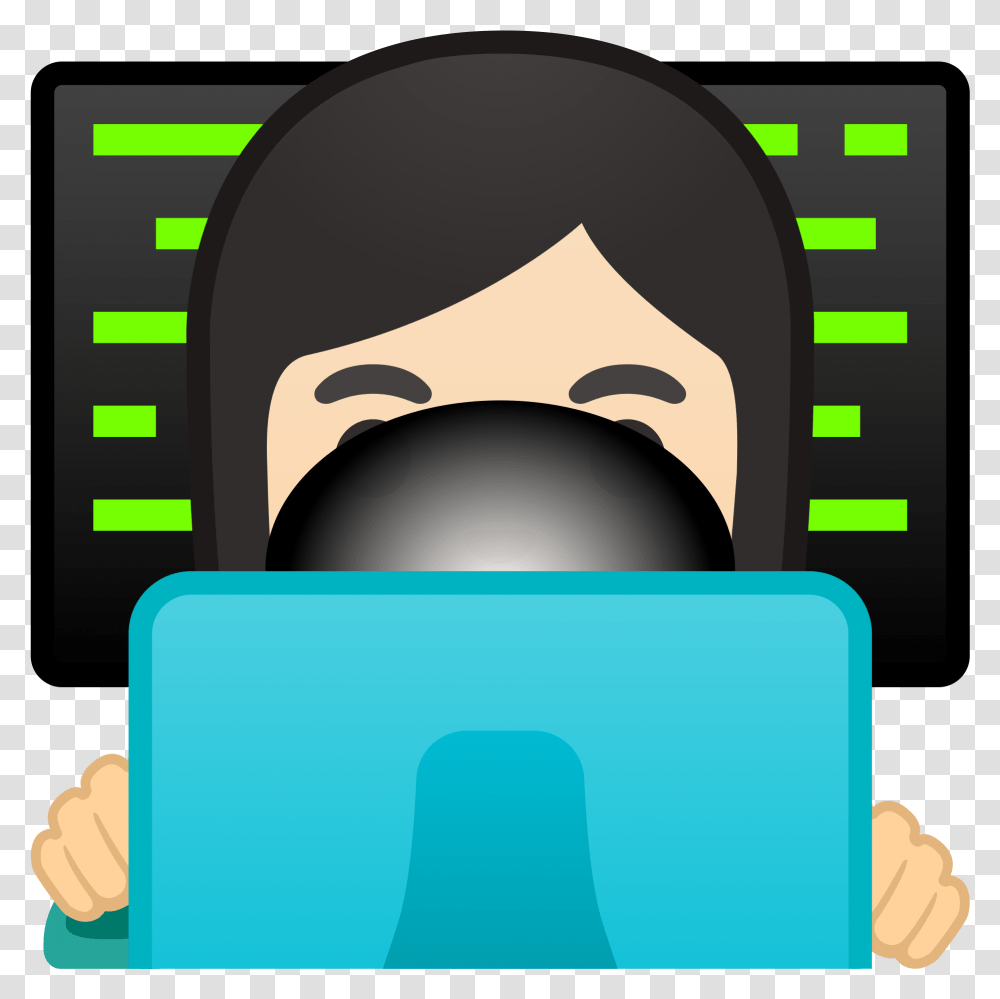 Woman Technologist Light Skin Tone Icon Emoji Man With Computer, Electronics, Mat, Tablet Computer Transparent Png