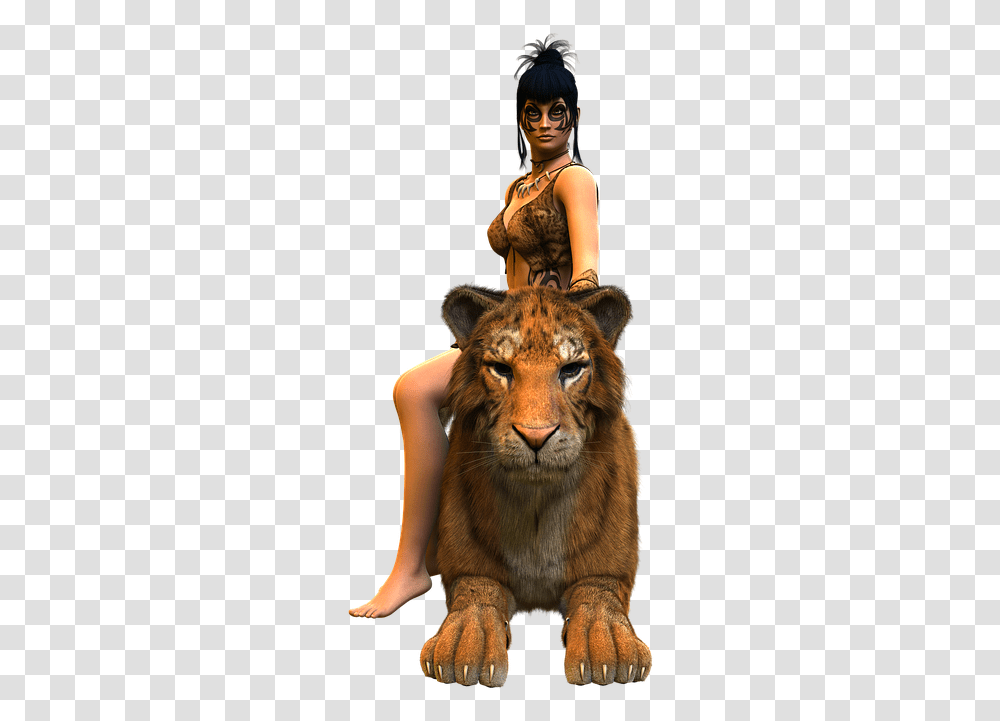 Woman Tiger Amazone Heroine Beauty Courageous Gambar Wanita Harimau, Skin, Mammal, Animal, Wildlife Transparent Png