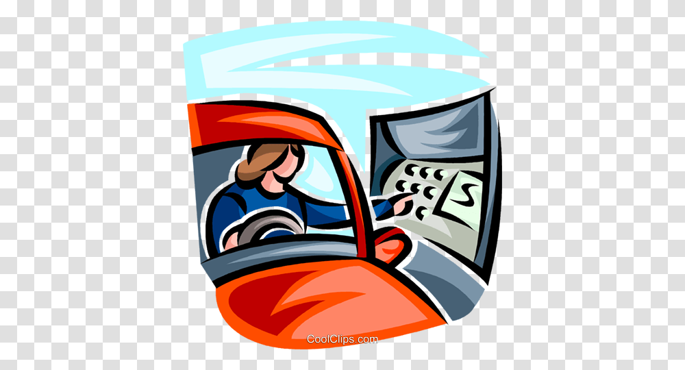 Woman Using An Atm Machine Royalty Free Vector Clip Art, Transportation, Poster, Advertisement, Car Transparent Png