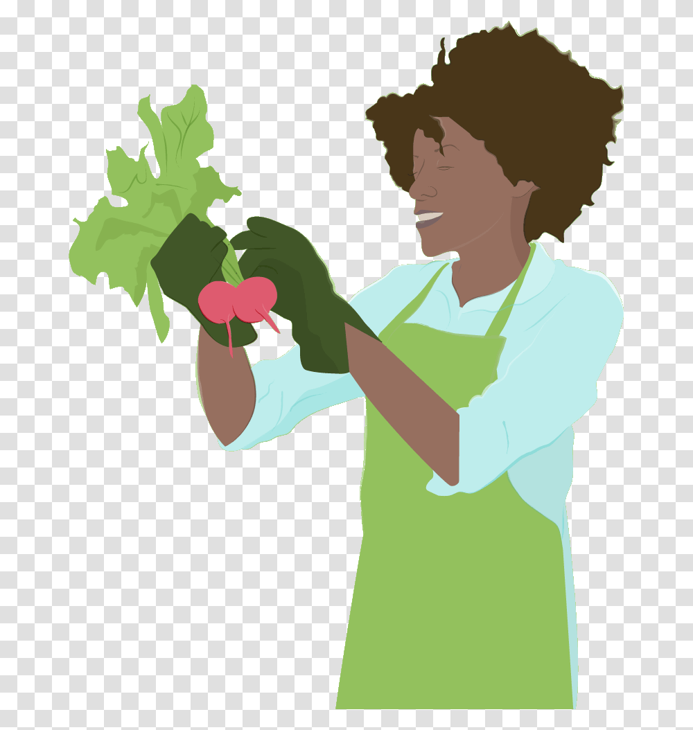 Woman Vegetable Gardening Strawberries, Plant, Person, Human, Radish Transparent Png