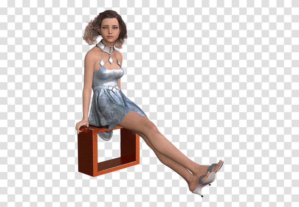 Woman Wait Sit Young Lonely Thinking Rest Hair Sitting, Apparel, Footwear, Person Transparent Png