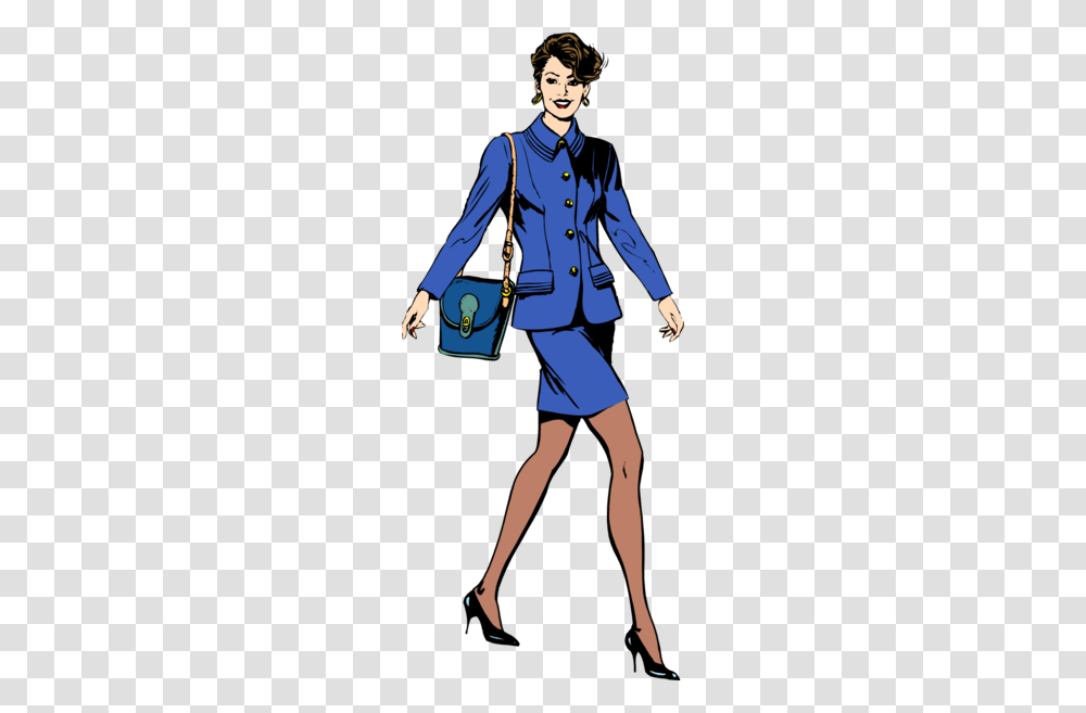 Woman Walking Clipart, Person, Suit, Overcoat Transparent Png