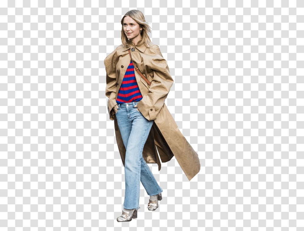 Woman Walking Cutout, Apparel, Coat, Overcoat Transparent Png
