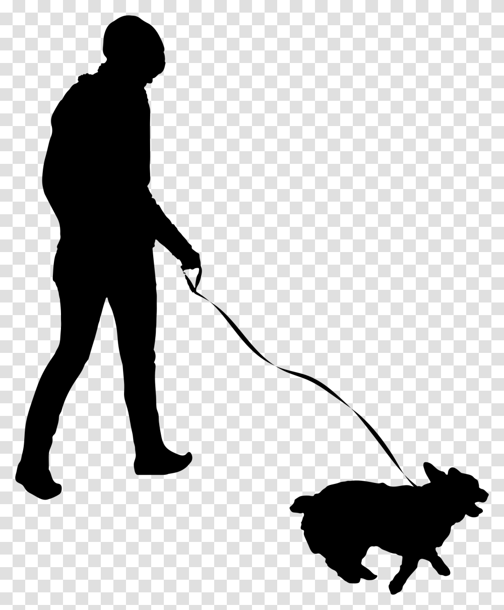 Woman Walking Dog Silhouette Icons, Gray, World Of Warcraft Transparent Png