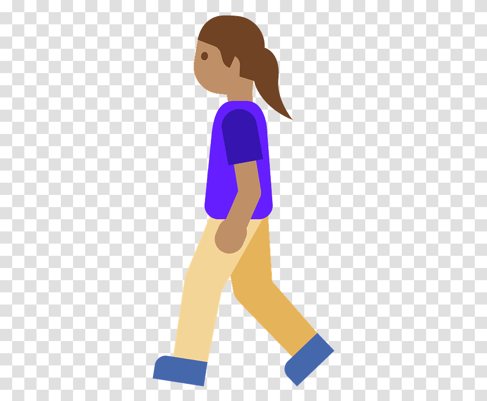 Woman Walking Emoji Clipart Andando, Person, Pants, Hand Transparent Png