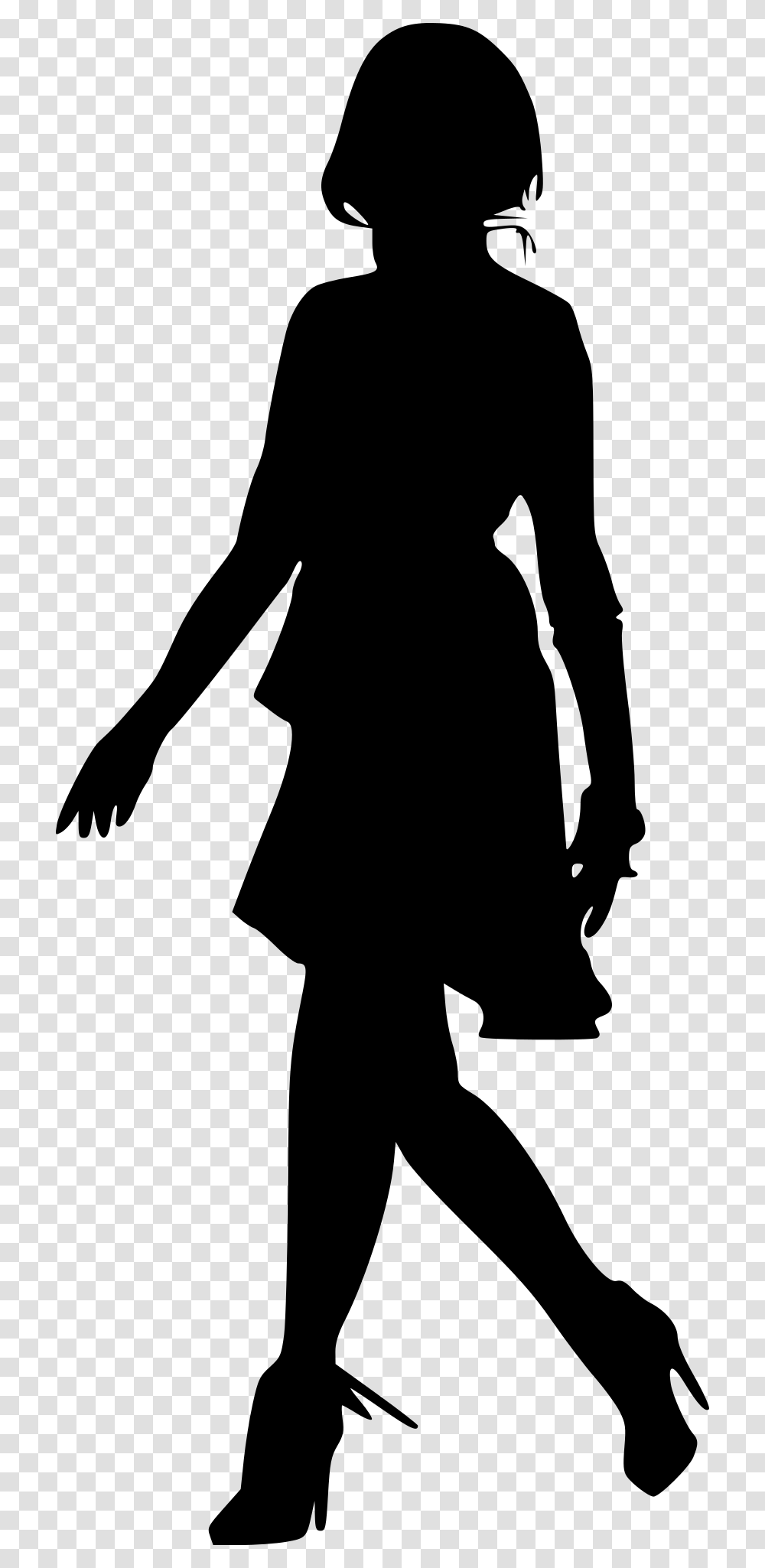 Woman Walking Silhouette, Gray, World Of Warcraft Transparent Png