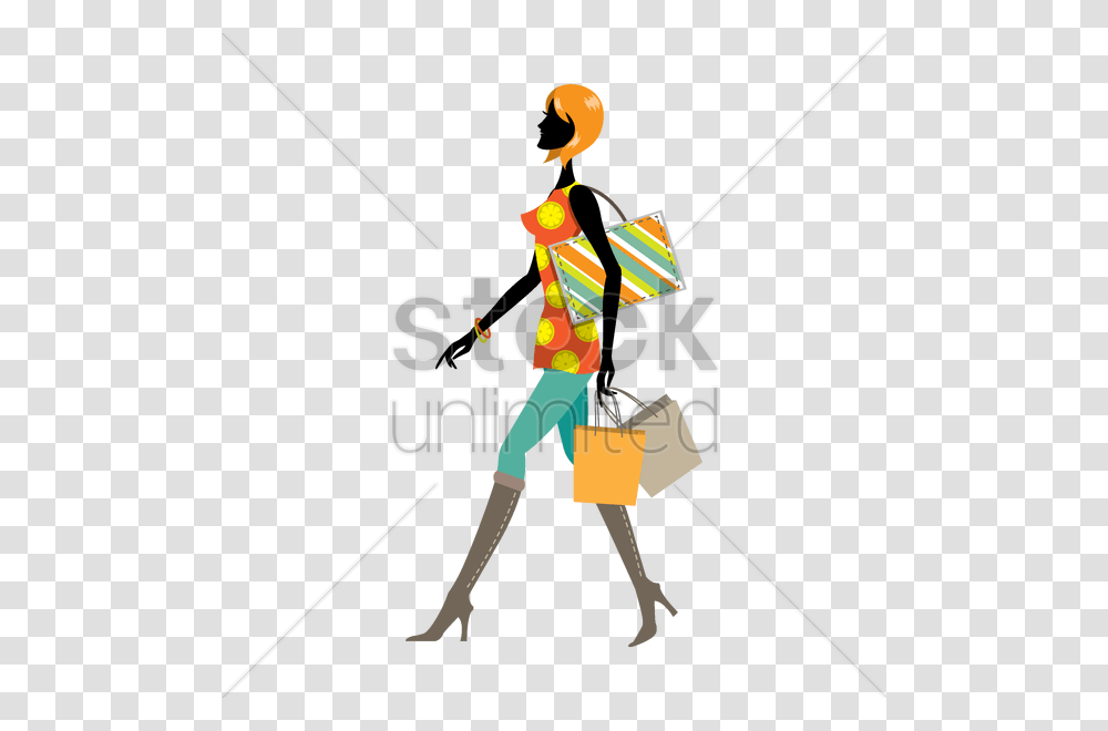 Woman Walking With Shopping Bags Vector Image, Bow, Duel, Leisure Activities, Light Transparent Png