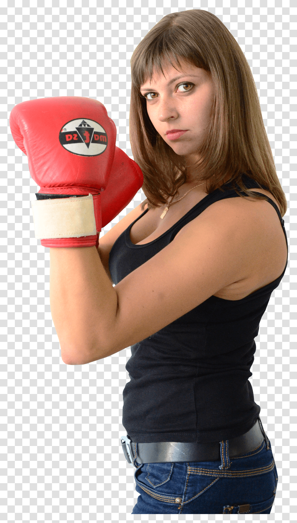 Woman Wearing Boxing Gloves Image Women's Boxing Gloves, Person, Human, Sport, Sports Transparent Png