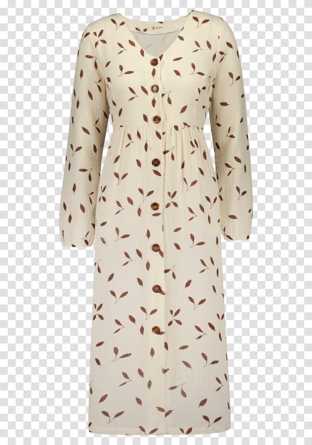 Woman Wind Button Dress Ls Sand Kaiko Wind Button Dress, Apparel, Robe, Fashion Transparent Png
