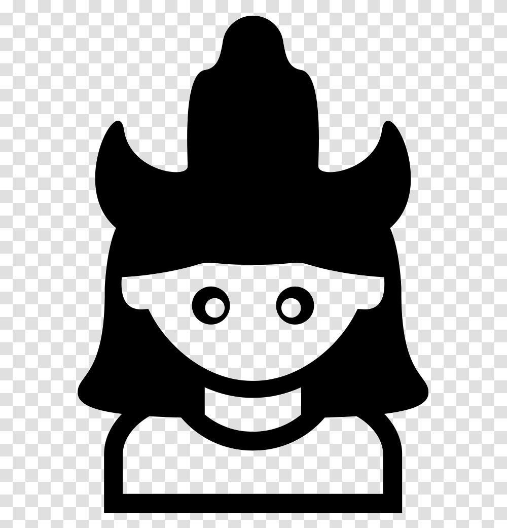 Woman With A Hat With Two Horns Menina Preto, Stencil, Silhouette, Grain, Produce Transparent Png