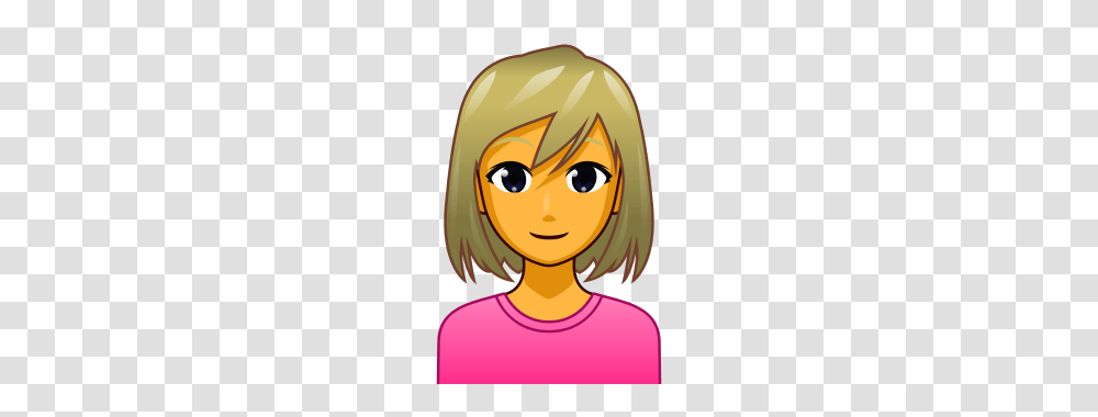 Woman With Blond Hair Emojidex, Helmet, Apparel, Manga Transparent Png