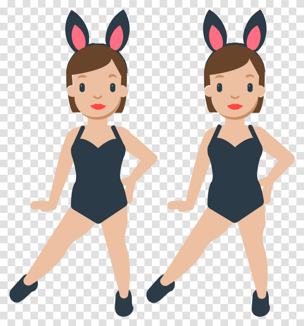 Woman With Bunny Ears Emoji Background, Female, Person, Human, Doll Transparent Png