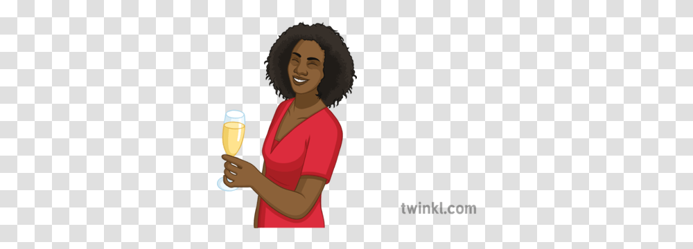 Woman With Champagne Glass French People Party Toast Wine Glass, Hair, Person, Human, Trophy Transparent Png