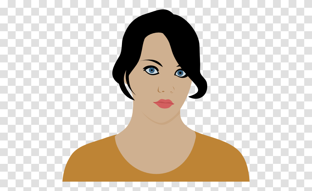 Woman With Dark Brown Hair Clip Art, Face, Person, Snowman, Outdoors Transparent Png