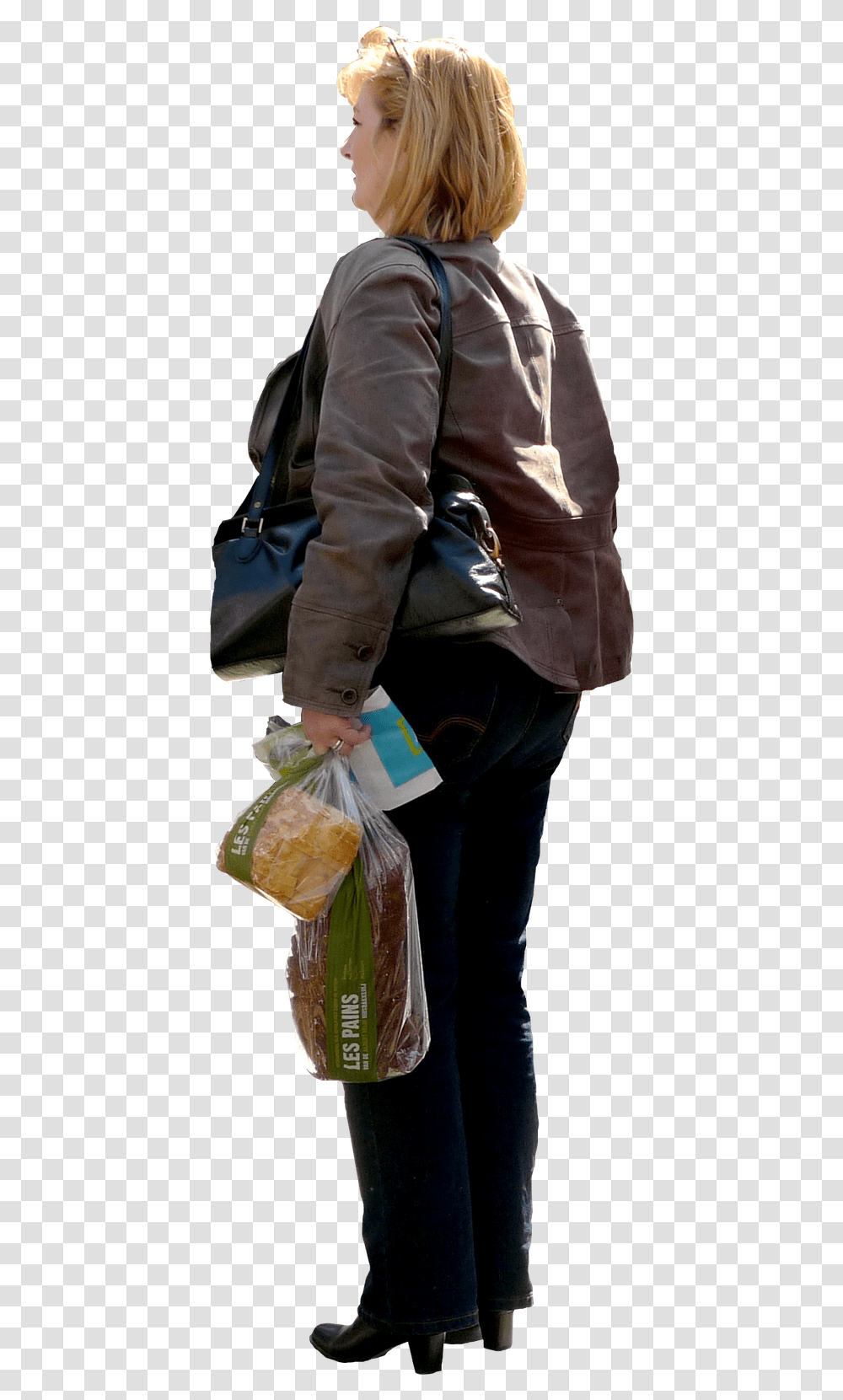 Woman With Grocery Bag, Person, Human, Plastic Bag Transparent Png