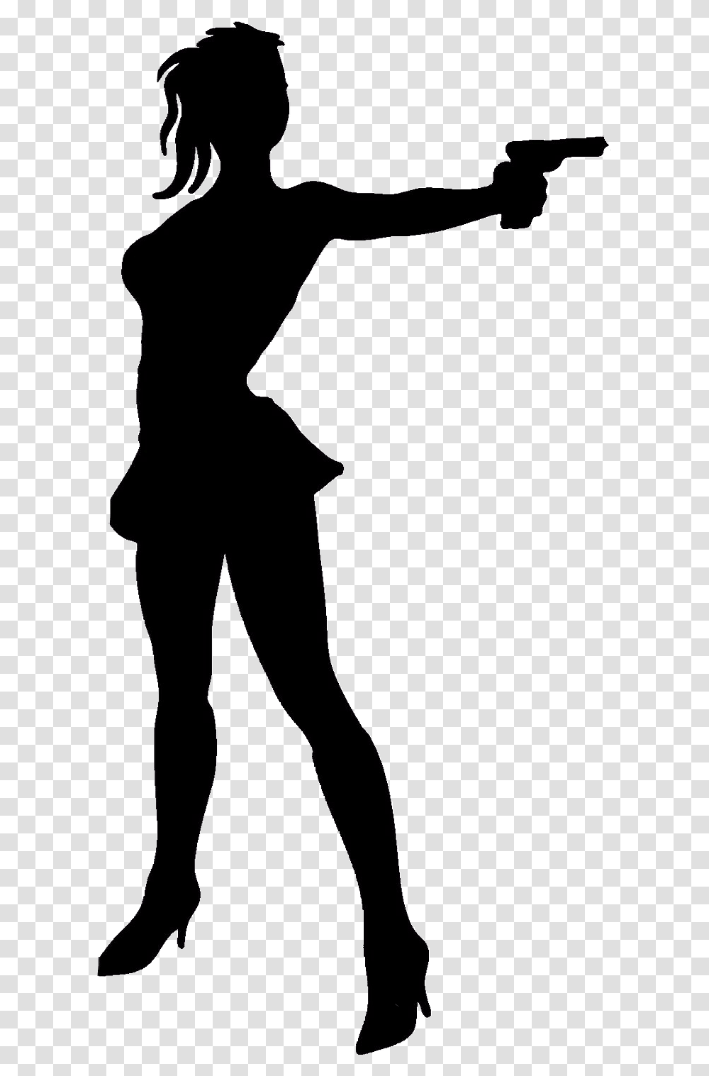 Woman With Gun Silhouette, Person, Human, Photography, Standing Transparent Png