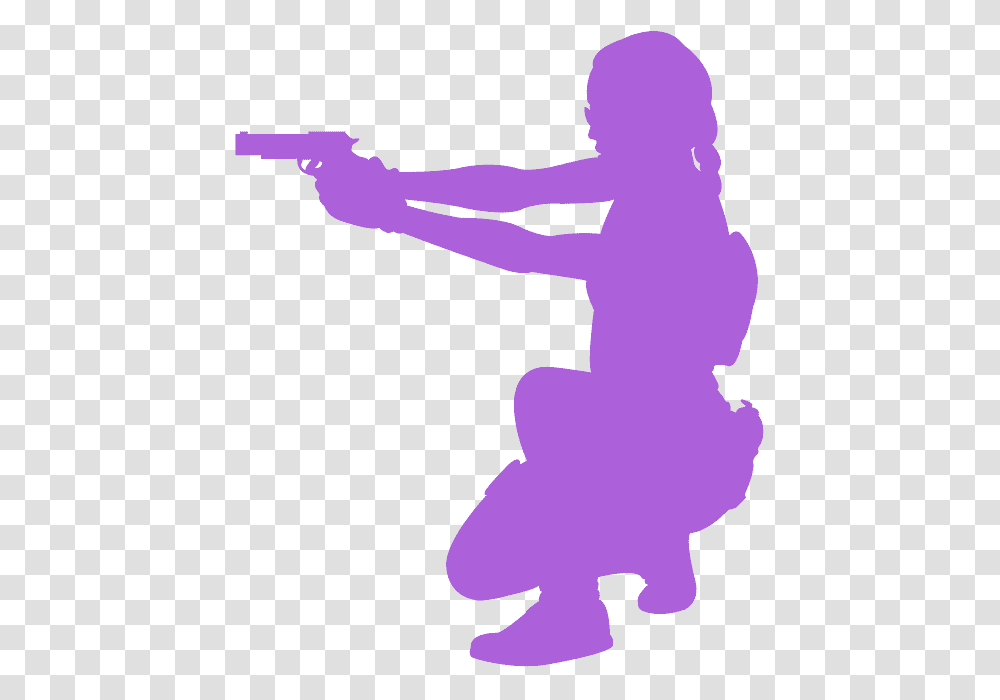 Woman With Gun Silhouette, Person, People Transparent Png