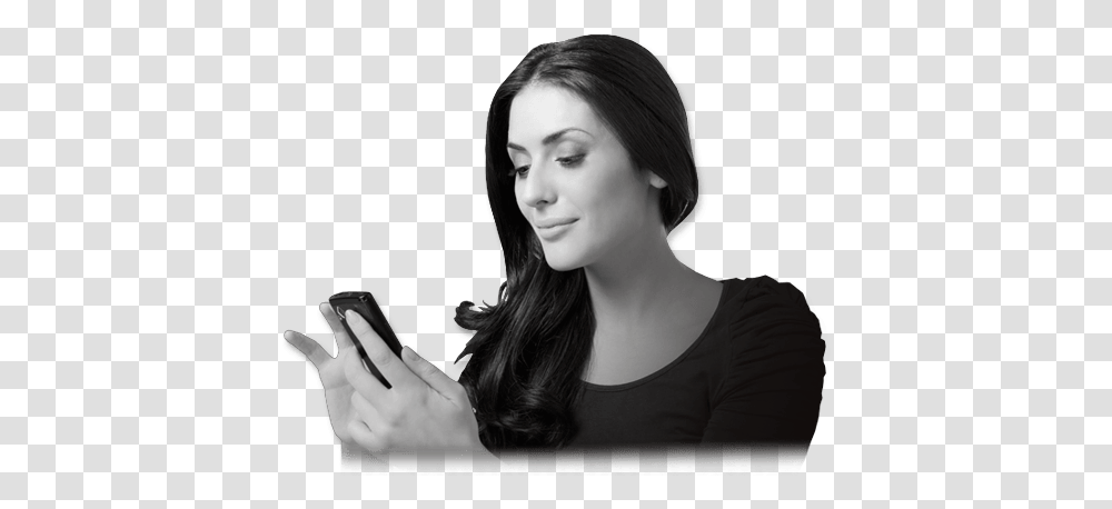 Woman With Iphone, Person, Electronics, Finger, Face Transparent Png