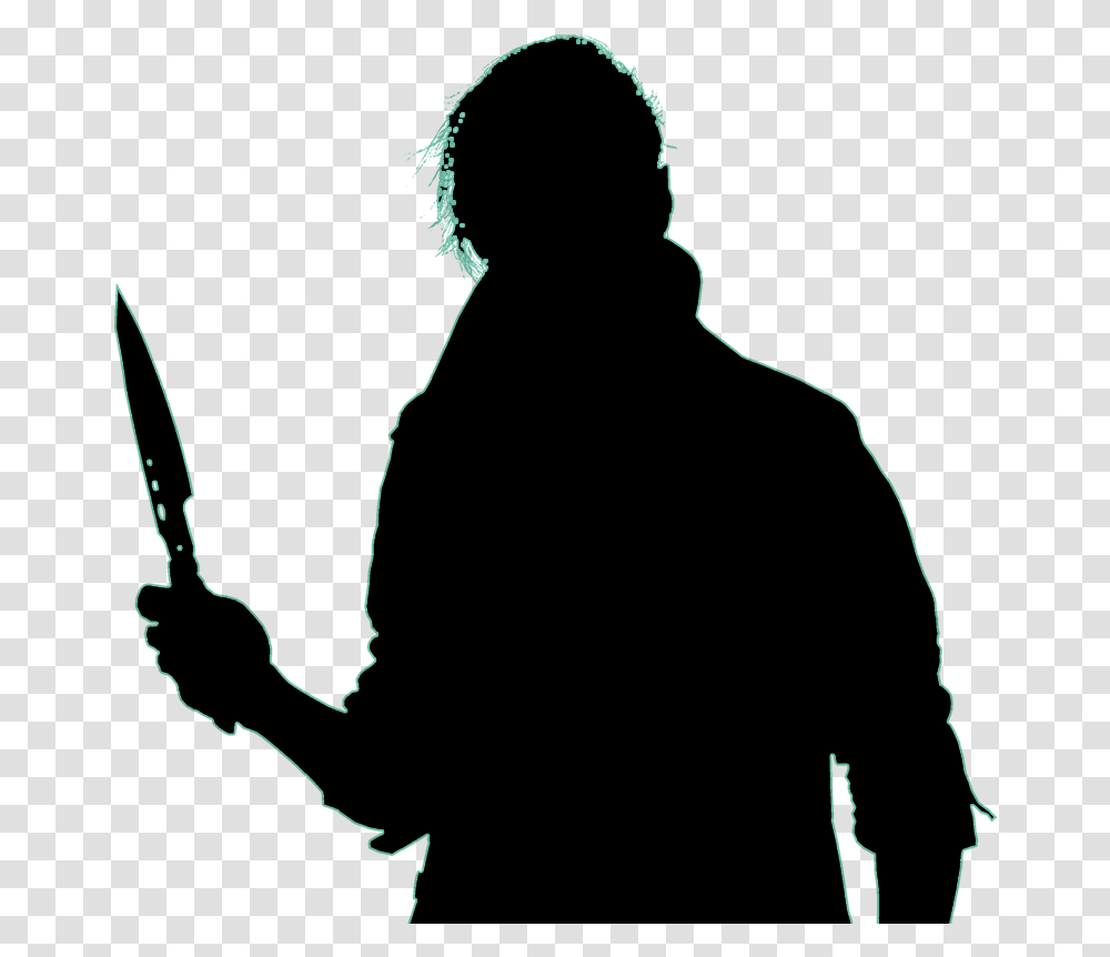 Woman With Knife Silhouette, Person, Outdoors, Green, Nature Transparent Png