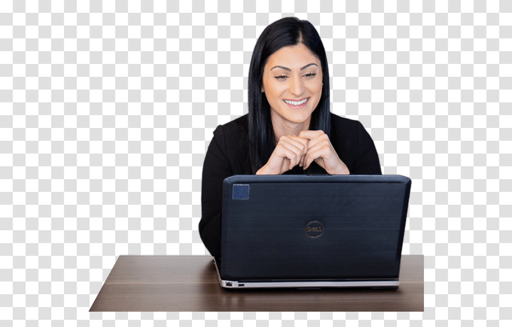 Woman With Laptop, Pc, Computer, Electronics, Person Transparent Png