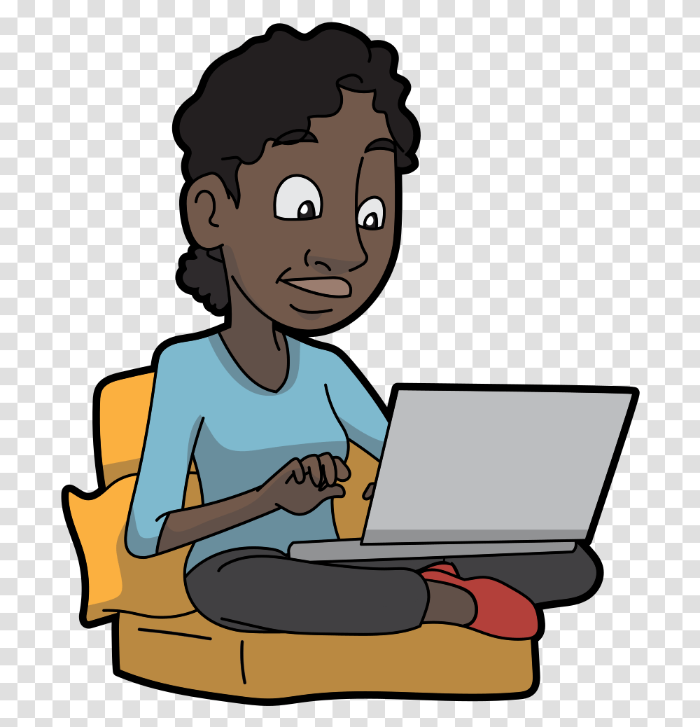 Woman With Laptop, Person, Human, Pc, Computer Transparent Png