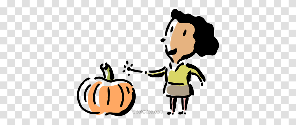 Woman With Magic Wand And Pumpkin Royalty Free Vector Clip Art, Plant, Vegetable, Food, Bird Transparent Png