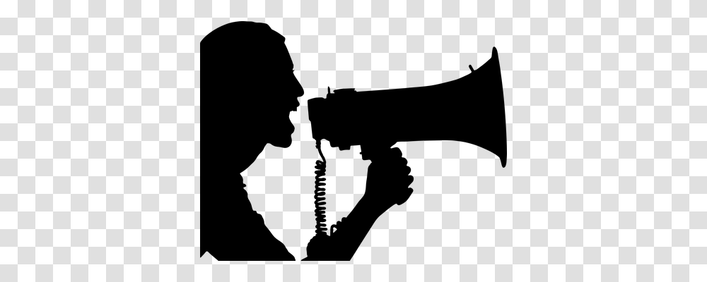Woman With Megaphone Silhouette, Gray, World Of Warcraft Transparent Png