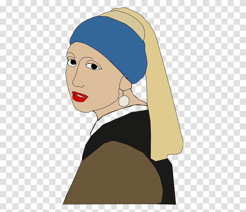 Woman With Pearl Clipart Girl With A Pearl Earring Cartoon, Accessories, Accessory, Jewelry Transparent Png