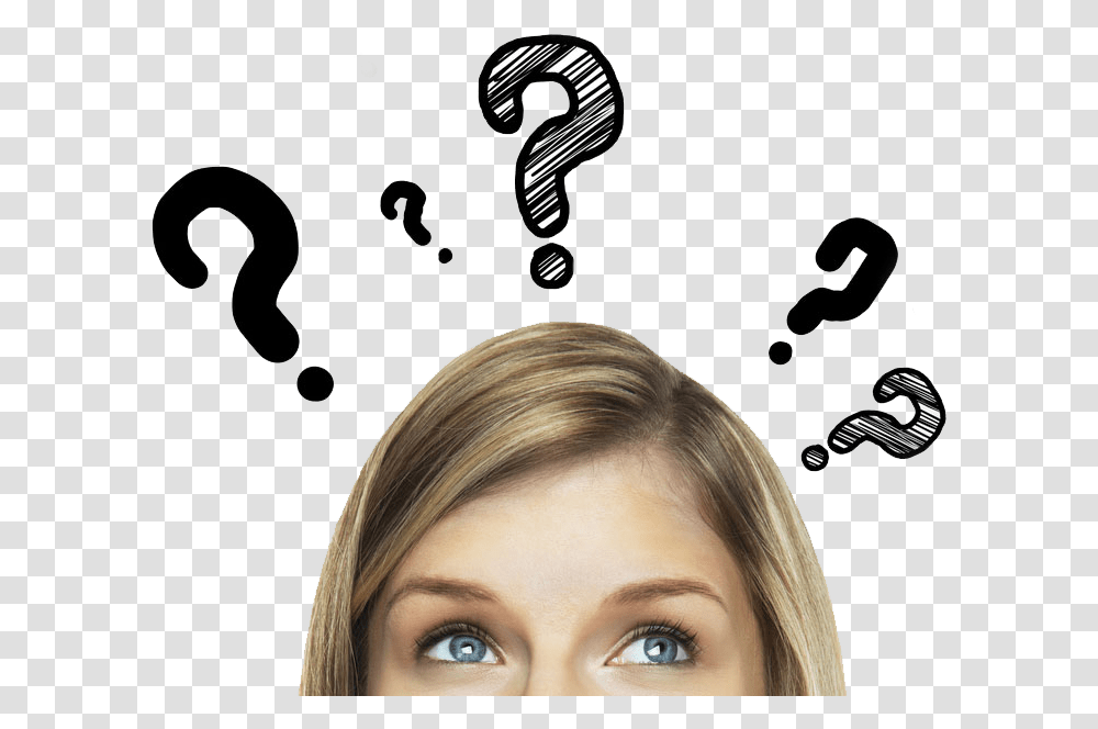 Woman With Questions, Person, Face, Skin, Head Transparent Png