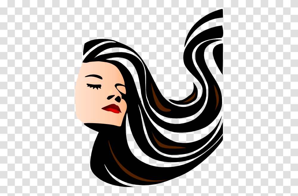 Woman With Shiny Long Hair Clip Art, Label, Stencil Transparent Png