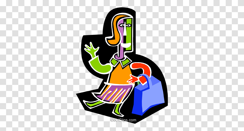 Woman With Shopping Bag Royalty Free Vector Clip Art Illustration, Hook, Poster, Advertisement, Anchor Transparent Png