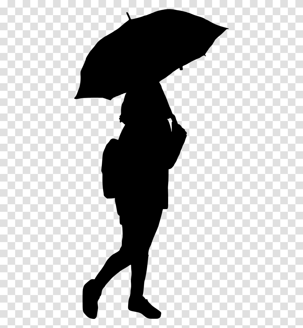 Woman With Umbrella Silhouette Pretty Silhouettes With Umbrella, Gray, World Of Warcraft Transparent Png