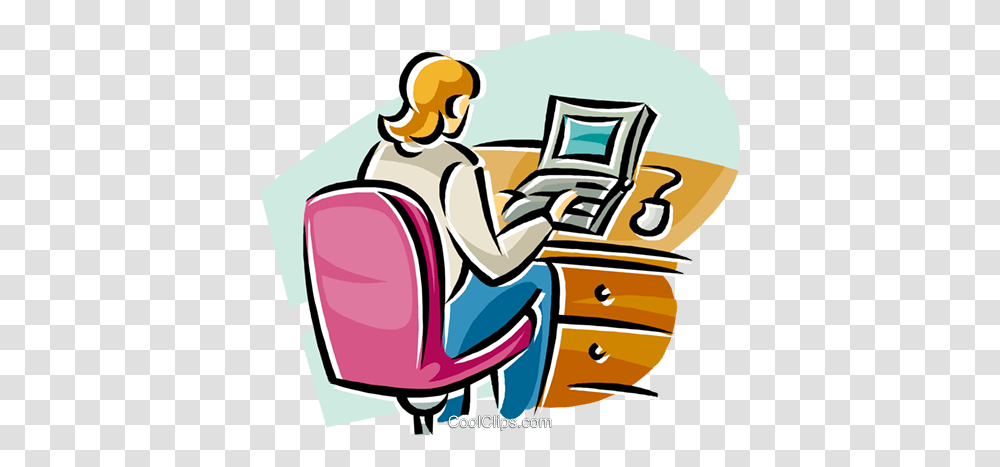 Woman Working, Furniture, Computer, Electronics, Chair Transparent Png
