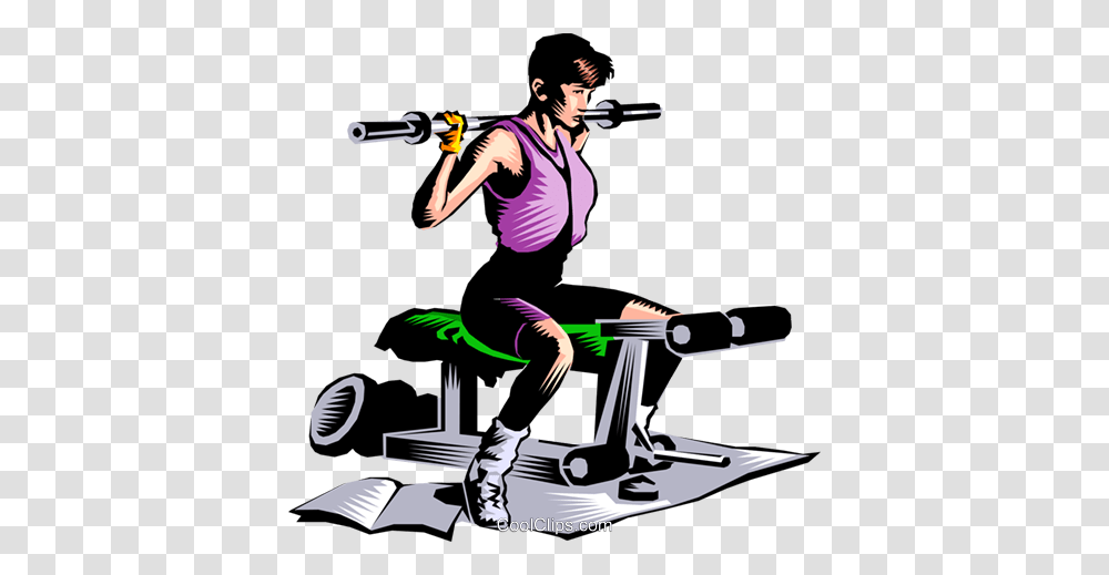 Woman Working Out Royalty Free Vector Clip Art Illustration, Person, Sport, Fitness, Microphone Transparent Png