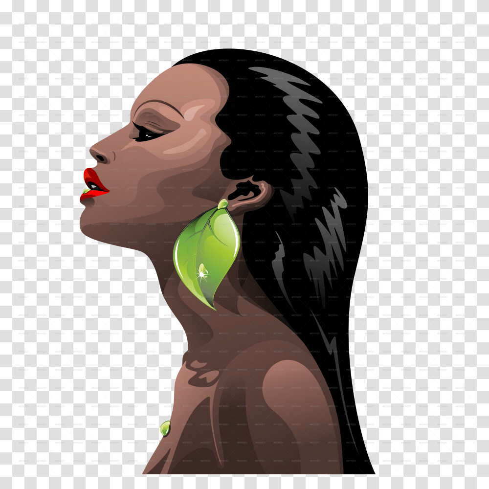 Womans Face Illustrations Of Beautiful Black Women, Head, Plant, Animal, Poster Transparent Png