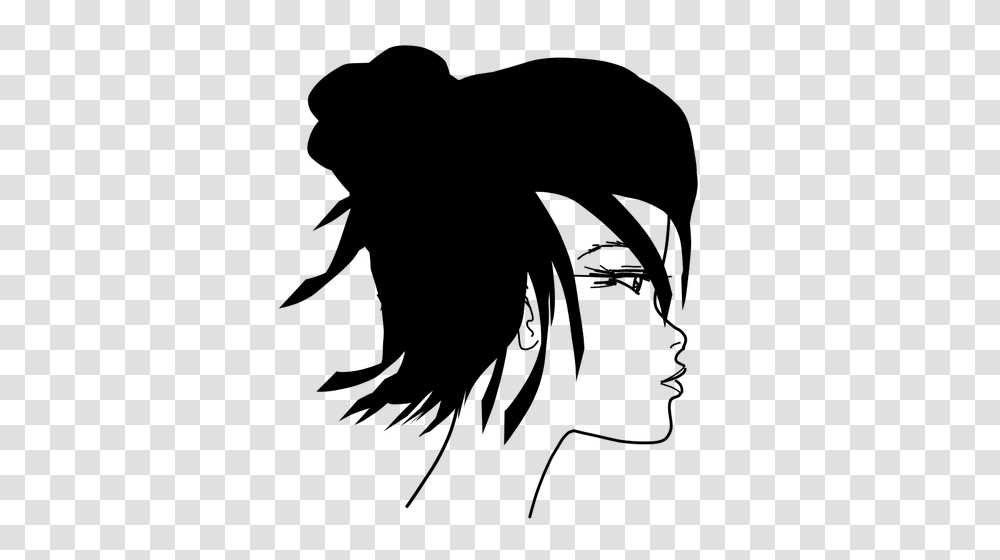 Womans Face With Black Hair, Gray, World Of Warcraft Transparent Png