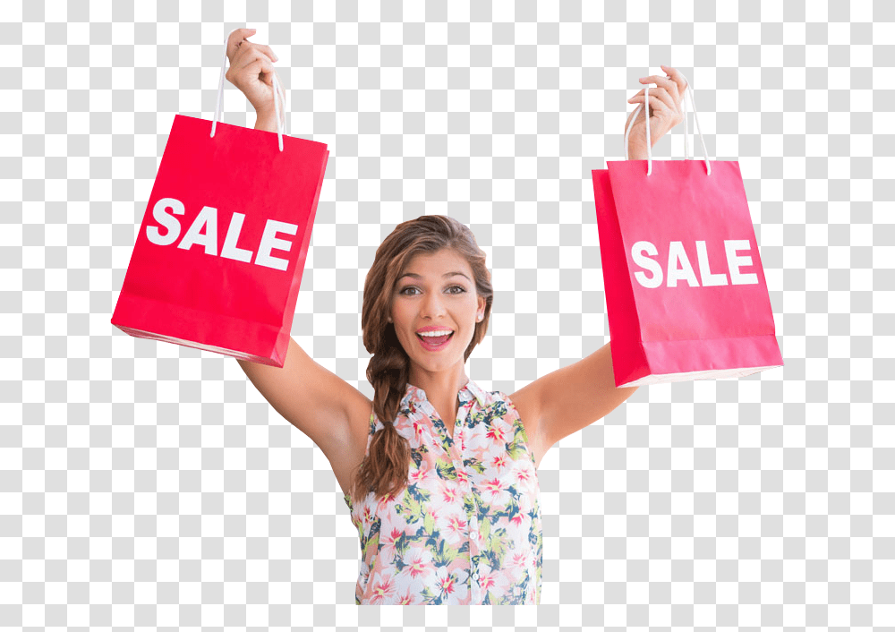 Women Bag Clipart Happy Shopper Woman With Shopping Bags, Person, Human, Girl, Female Transparent Png