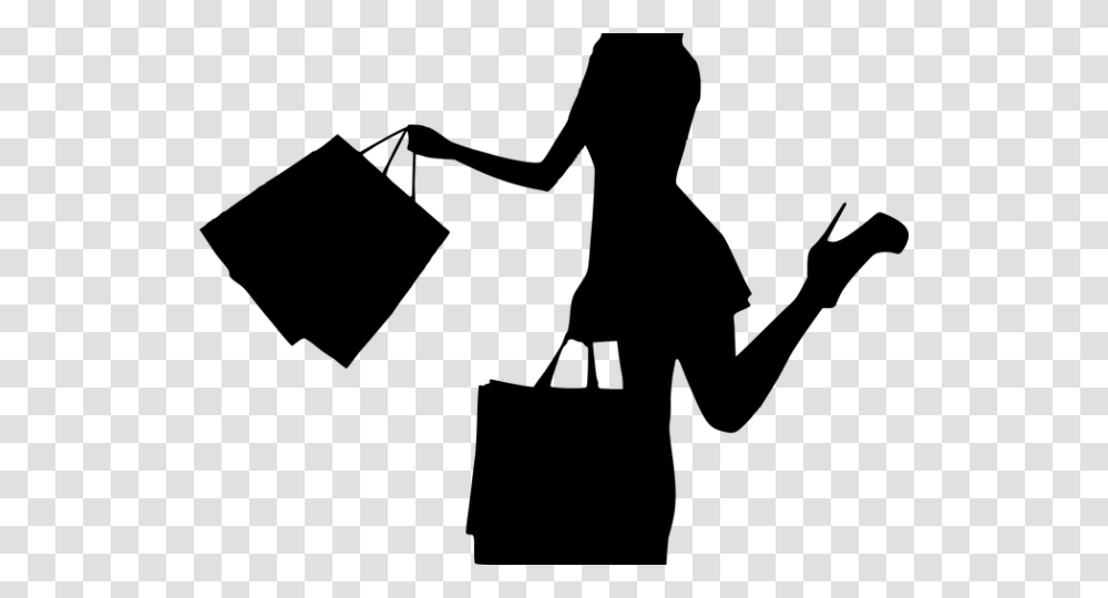 Women Bag Clipart Walking Away Lady Shopping Bag Silhouette, Gray, World Of Warcraft Transparent Png