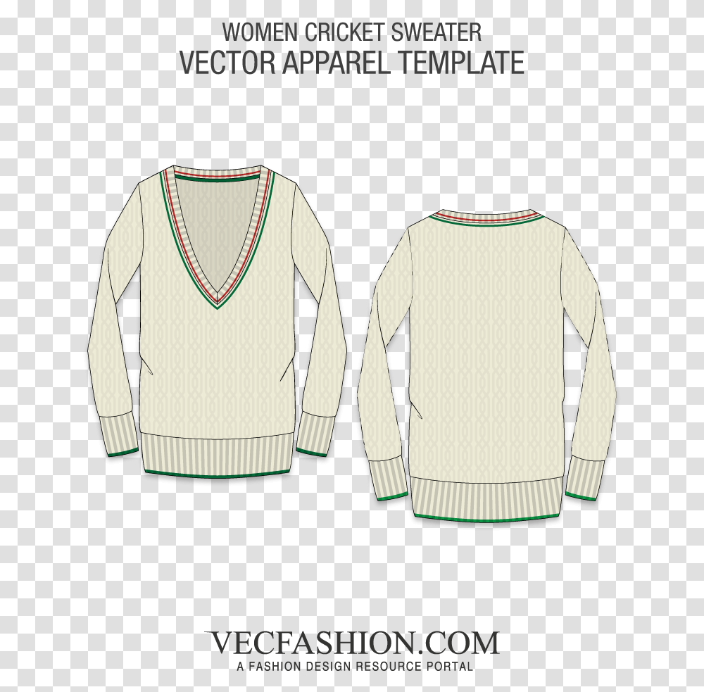 Women Cricket Sweater Vector Template Sweater, Apparel, Cardigan, Blazer Transparent Png