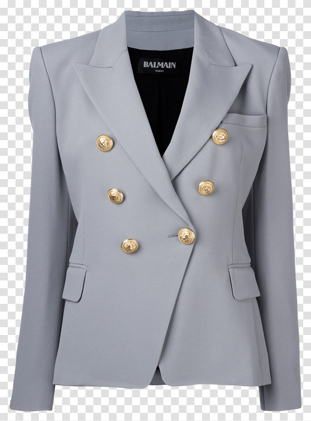 Women Double Breasted Blazer Image File Balmain Jacket Woman, Coat, Apparel, Overcoat Transparent Png