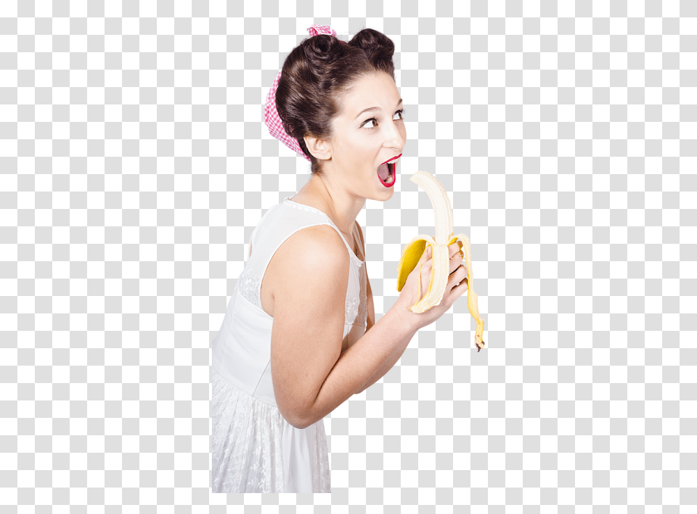 Women Eating Banana Photography, Plant, Fruit, Food, Person Transparent Png
