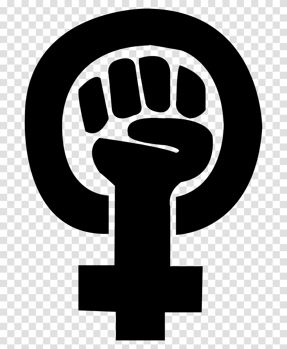 Women Empowerment Programmes Icon Female Black Power Fist, Hand, Cross, Stencil Transparent Png