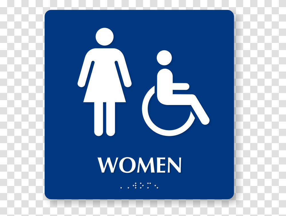 Women Handicap Bathroom Sign, Road Sign Transparent Png