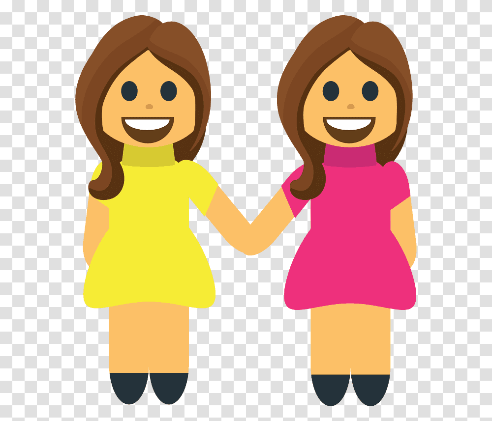 Women Holding Hands Emoji Clipart, Family, Girl, Female Transparent Png