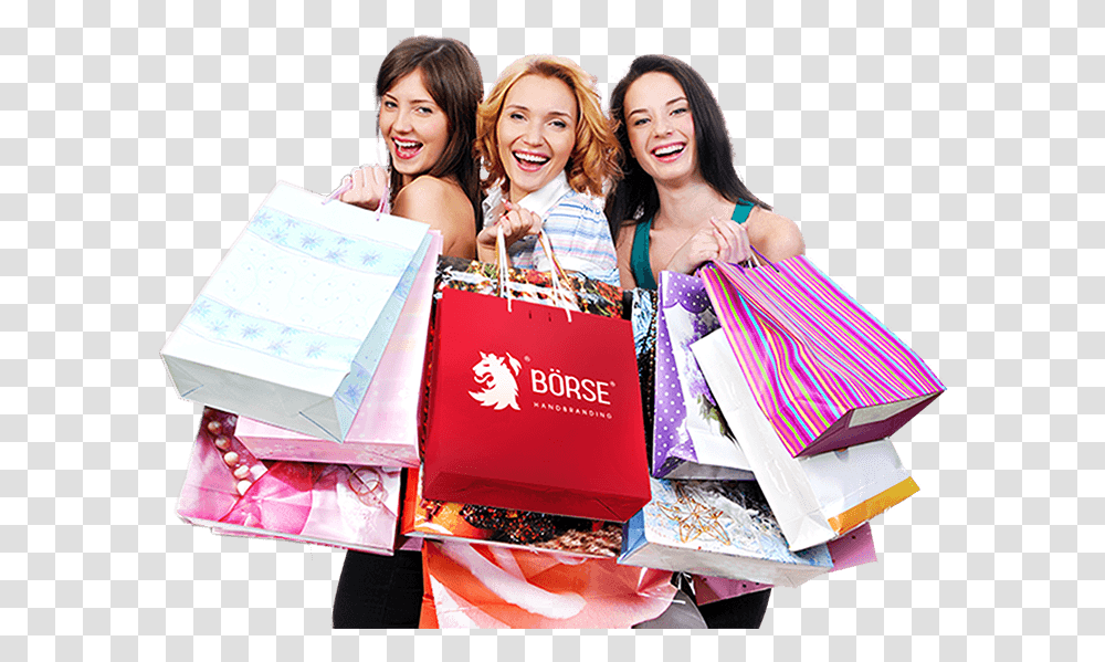 Women Holding Shopping Bags Shopping For Friends Wedding, Person, Human, People, Face Transparent Png