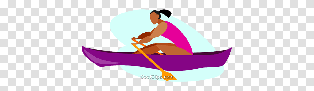 Women In Rowing Race Royalty Free Vector Clip Art Illustration, Oars, Paddle, Transportation, Vehicle Transparent Png