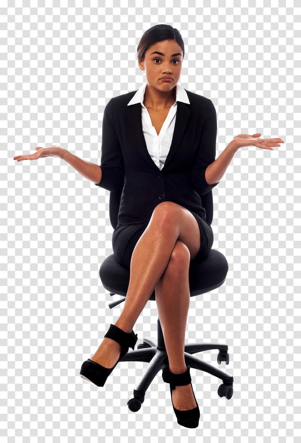 Women In Suit Image, Shoe, Footwear, Sitting Transparent Png